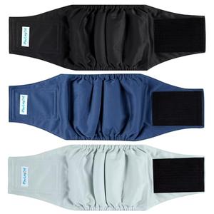 Paw Legend Washable Dogs Diapers Male Dog Belly Bands for Male Dogs Diapers Reusable Puppy & Doggie Diapers Male (3 Pack, Medium)
