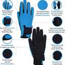 3 x Kids Horse Riding Gloves Children Equestrian Kids Gloves Child Horseback Bike Gardening Boys & Girls Mittens Pony Youth Outdoor Mitts (Age 12-14 years, Blue)