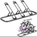 Tuohours Bike Rack, Floor Bike Rack for Garage, Indoor/Outdoor Bike Storage Stand Bicycle Parking Rack, for Mountain Bike, Road Bike and Kids Bike (Black, 3 Bike)