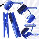 Kigeli 30 Pcs Spirit Clips Cheer Pins Cheerleader Gifts Clothes Pins for Backpacks Competition Glittered for Team Cheer Gifts Stuff Supplies Party Favors Accessories Bulk(Blue,Shiny)