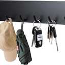 Magnetic Key Holder for Metal Front Door Towel Hook Brush Organizer for Laundry Room on Dryer Washer Hat Hanger for Entryway for Festival Holiday Decorations (Black Shiny)