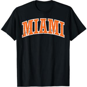 Miami Orange Vintage Florida Vacation Tourist Men Women Kids T-Shirt, 3XL