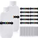 Dunkive 18pcs Urine Test Complete Kit Includes 2pcs 3.3oz/100ml Translucent Bottle, 10pcs Adhesive Urine Temperature Test Strips, 6pcs Warmer Pack for Urine Insulation, Portable Urine Test Kit at Home