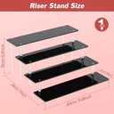4 Tier Acrylic Display Risers, Black Perfume Organizer Stand, Large Cupcake Stand Holder, Dessert Display for Party, Display Shelf for Figure and Collection, Riser Stand for Decoration and Organizer