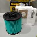 DEWALT Shop Vac HEPA Filter Replacement, 3-Pack Dust Bags & Tool Adapter