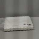 Peohud 12 Pack White Plastic Serving Tray with Lace Rim, Rectangle Food Trays, Disposable Serving Platters and Trays for Party, Wedding, Restaurant, 14.4" x 9.3"