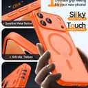 CANSHN Magnetic Compatible with iPhone 17 Pro Case, Upgraded [Full Camera Protection] [Compatible with Magsafe] [Translucent Matte] Shockproof Protective Phone Cover 6.3 Inch - Orange