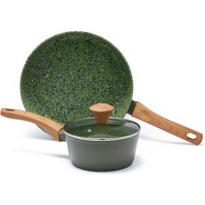 2-Piece Nonstick Set | 11" Pan + 1.4QT Pot | PFAS-Free, Green