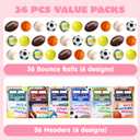 JOYIN 36 Pcs Valentines Day Sport Stress Balls with Valentine Gift Card, Mini Sports Ball Squeeze Foam for Classroom Exchange Gift for Kids, Holiday Party Favor Toys, Anxiety Relief Reward Prizes