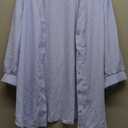 Women's Business Casual Tops Summer Long Sleeve Button Down Shirts V Neck Chiffon Blouses, XL
