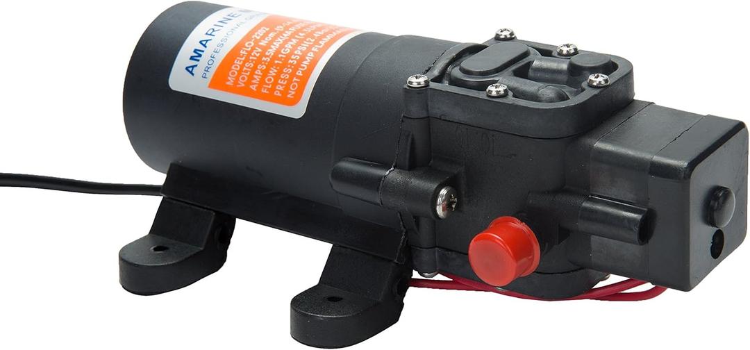 Amarine Made 12v Water Pressure Diaphragm Pump Self Priming Pump 4.3 L/min 1.1 GPM 35 PSI RV Water Pump for Caravan Boat Marine Agricultural