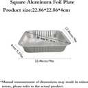 Non-Stick Disposable Air Fryer Aluminum Foil Liners Square 50PCS, Oil-Proof Aluminum Foil Tin Box Also for Steamer Basket Instant Pot Oven & Grill (9 * 9 Inch-Square)