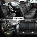 Yeleno02 Leather Car Seat Covers 5 Seats Front & Rear Seat Protector Full Set Universal Fit, Airbag Compatible (Black&Yellow)