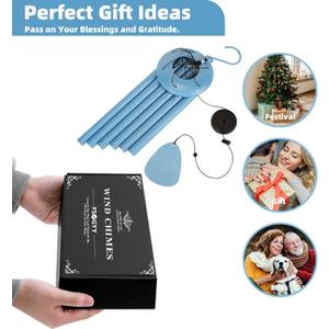 Wind-Chimes-Outdoor-Deep-Tone, Large Soothing Melodic Tones Mobile Windchimes, Wind Chimes for Outside, Memorial Wind Chime Best Gift for Mom Women Grandma Neighbors(32" Blue Coated Aluminum)