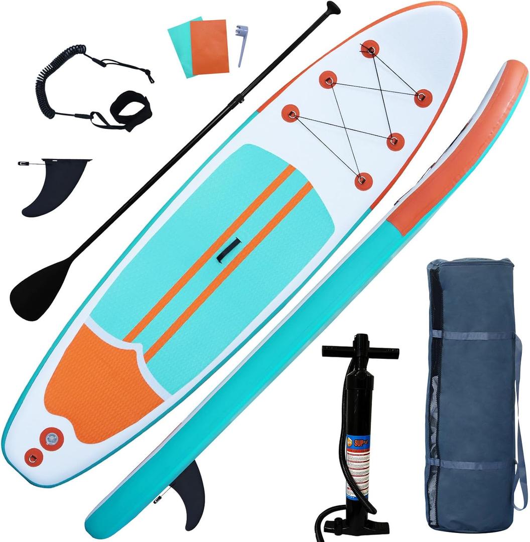 XHYCPY Inflatable Stand Up Paddle Board with SUP Accessories, Anti-Slip EVA Deck, 104 Inflatable Paddle Boards for Adults and Youth of All Skill Levels