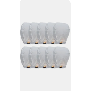 14 Pack Paper Lanterns, White Flying Lanterns, Chinese Shape Flying Lanterns, Eco-Friendly Paper Lanterns for Christmas, New Year, Chinese New Year, Weddings and Parties - White