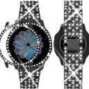 SUPOIX Band with Case Compatible for Samsung Galaxy Watch 8/7/6 40mm 44mm, 20mm Women Bling Replacement Strap & PC Protective Bumper Face Cover for Galaxy Watch 8/7/6 (Size Optional) (Black)