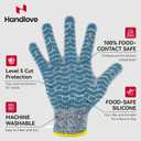 2 x HandLove Cut Resistant Gloves, 100% Food Contact Safe, CE Level 5 Premium Protective Cutting Gloves (Medium, Blue)