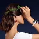 Surace Compatible with Apple Watch Band 44mm for Women, Jewelry Diamond Rhinestone Stainless Steel Metal Wristband Strap with Bling PC Protective Case for iWatch Series 6/5/4 SE 44mm, Rose Gold/Black