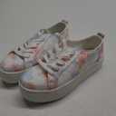 Obtaom Women's Canvas Sneakers Cute Lace up Fashion Sneaker Comfortable Skate Shoe for Lady Casual Tennis Flats 8