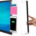 Office Desk Accessories 2pcs Computer Monitor Memo Board Multifunction Message Board Transparent Creative Monitor Side Panel with Sticky Note Holder Phone Holder Suitable for Office Home Work Desk, 0.98 inches x 3.15 inches