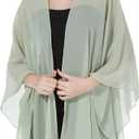 Summer Shawls and Wraps for Women Evening Dresses Bridal Wedding Lightweight Party Travel Chiffon Scarf (Sage Green)