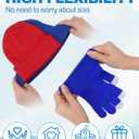 32 Pcs Winter Beanie Bulk and Gloves Set Knit Hat Touchscreen Gloves for Men Women Beanie Hat Stretchy Glove (Bright Colors)