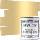 Shabby Chic Chalk Furniture Paint: Luxurious Metallic Paint, Craft Paint for Home Decor, DIY, Wood Cabinets - All-in-One Paints with Shiny Metallic Finish [Antique Gold] - (8.5 oz Covers 32 sf)