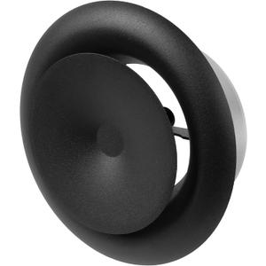 Repa Market 4" Inch Anthracite Steel Air Supply Diffuser - Adjustable Valve for Optimal Airflow - Quiet Air Intake - Exhaust Ventilation - Round Ducting Terminations - Curved Opening - Classic Design
