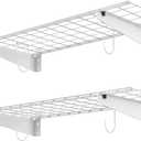 WALMANN 2 Pack Garage Wall Shelves, 45x15 inch Wall Mounted Storage Shelves for Garage Heavy Duty Floating Shelf, Holds Up to 220 lbs(White)