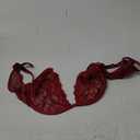 MakeMeChic Women's Plus Size Bra Floral Lace Spaghetti Strap Underwire Push Up Bralette (3X-Large Plus, Burgundy)