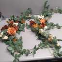 Ling's moment 2PCS Terracotta Arch Flowers Artificial Floral Swags Centerpieces Wedding Decor Mantel Faux Burnt Orange Rose Garland Arrangements for DIY Sweetheart Table Wall Window Welcome Signs
