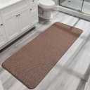Bath Mat,Ultra Thin Bathroom Runner Rugs, Large Bath Mats for Bathroom, Quick Dry, Non-Slip, Machine Washable, Low Pile, Bath Rug, Shower Outside, Sink, Home Decor Accessories. Brown, 2'x5'24x60inch