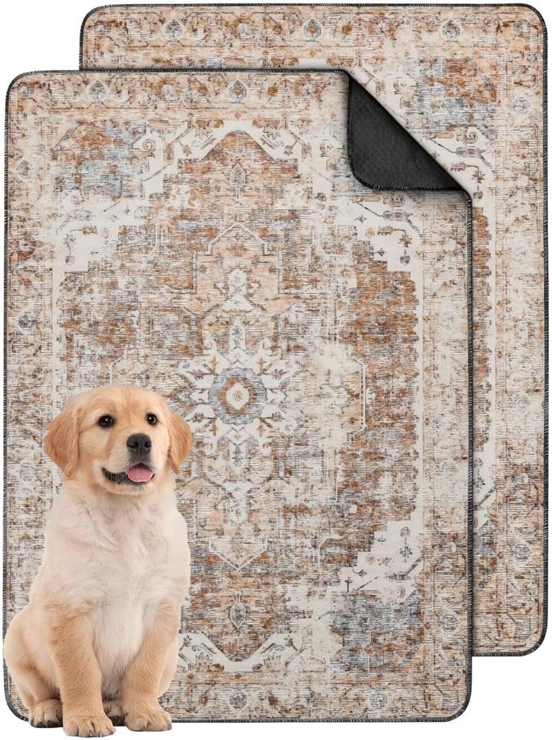 Washable Pee Pads for Dogs 2 Pack, Absorbent Reusable Puppy Pads Waterproof, Leakproof & Non-Slip Whelping Pad, Potty Training Pads for Dogs Playpen Mat 24x36