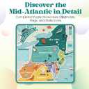 Geotoys Mid-Atlantic Region Jigsaw Puzzle - 250 Piece Puzzles for 8 Year Olds - Jigsaw Puzzles for Kids Ages 8-12 Years Old - Kids Puzzle Games with Colorful Landmarks