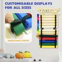 12 Belts Karate Belt Display Rack, Wooden Wall Mounted Martial Arts Belt Holder with Letter Stickers, Taekwondo Belt Organizer for Kids & Adults