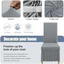 BIETYONE Dining Chair Covers,Dining Room Chair Covers Set of 4,Stretch Kitchen Chair Cover,Washable Dining Chair Cover,Parsons Chair Slipcovers Protective,for Home,Restaurant,Banquet(Pattern 30) (Skirt 6PCS, Smoky Gray)