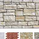 COMSTICKC 3D Peel and Stick Faux Stone Wall Panels for Quick DIY Wall Decor, 22.8" X 11.8"