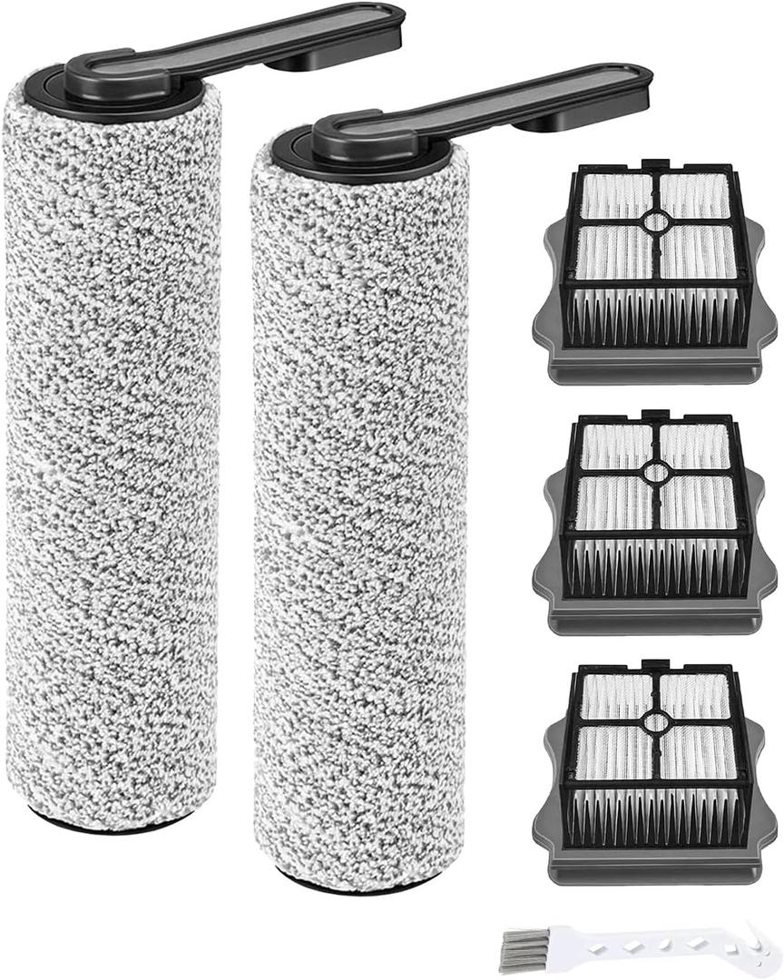 Floor ONE S5 Roller Brushes Replacement and HEPA Filter For Tineco Floor One S5, Floor One S5 Pro Cordless Vacuum Cleaner, Replacement Parts Include 2 Brush Rollers 3 Filters 1 Cleaner Brush