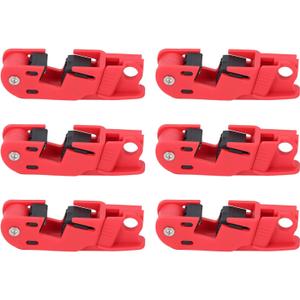6Pcs Grip Style Circuit Breaker Lockout Device Serrated Jaws Breaker Lock Out Tool for Electrician Maintenance for Loto Station Lock Out Tag Out Set 12mm