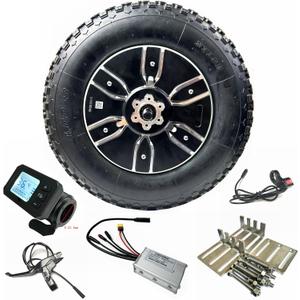 Wheelbarrow Electric Motor Kit 400-8inch Tire Hauling Garden 5km/h-7km/h Speed 36V230W 97N.M Torque Reverse Function Single Wheel Disc Brake for Utility Cart