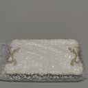 Warmtree Vintage Jewelry Organizer, Decorative Tray for Jewelry, Towel, Storage, Rings, Bracelets, Earrings, Cosmetics, Retro Design, Bow Decor Resin Plate Coquette for Room Decor, White