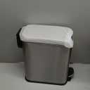 WLIVE 1.3 Gallon / 5 Liter Bathroom Trash Can with Lid, Small Stainless Steel Garbage Can, Slim-Shaped Trash Bin with Step Pedal for Home and Office, Silver.