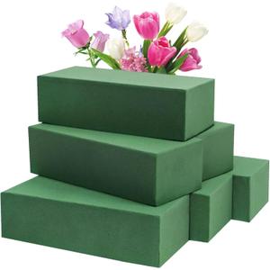 Prashent 6 Pcs Floral Foam Blocks, Green Wet Dry Flower Foam for Fresh & Artificial Flower Arrangements, DIY Craft Supplies for Centerpieces, Bouquets, Wedding & Home Dcor (7.8 x 3.5 x 2.4)