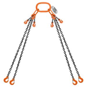Lift Chain Sling with Hooks 10Ft 4 Way x 5/16 inch 11000lbs 5 Ton for Chains Lifting