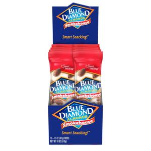 Blue Diamond Almonds, Smokehouse Flavored Snack Nuts, Single Serve Bags (1.5 Oz. Tubes, Pack of 12)