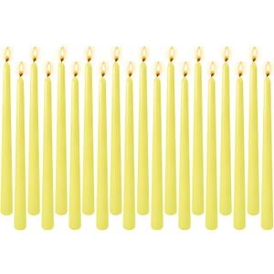 20-Pack Yellow Taper Candles Unscented, 10 Inch Tall Dinner Table Candlesticks for Wedding Centerpieces, Bulk Tapered Candles Long Burning Smokeless Dripless, Bright Decorative Candles for Home Decor