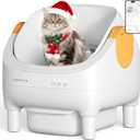 Thereye Self Cleaning Cat Litter Box, Open-Top Automatic Litter Box with Smart App and Safety Sensors, Large Auto Litter Box for Multiple Cats, 10L Waste Bin with Odor Control, Includes Trash Bag
