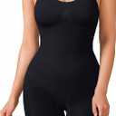 Waist Trainer Bodysuit for Women Tummy Control Shapewear Round Neck Seamless Butt Lifter Full Body Shaper L