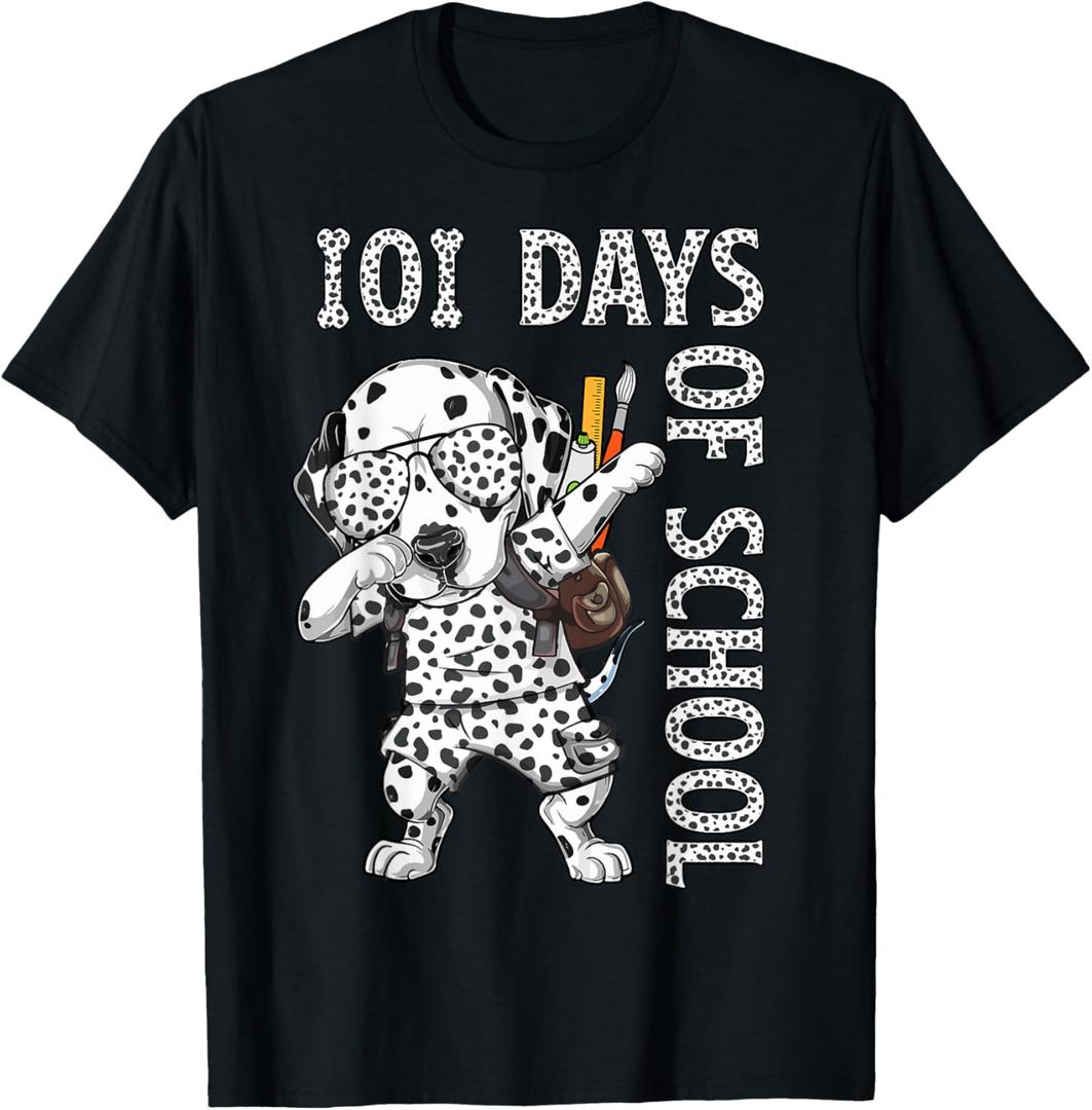 101 Days School Dabbing Dalmatian Dog Teachers Kids T-Shirt, 4T Toddler